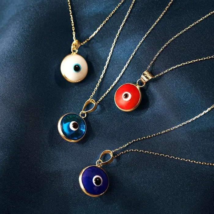 Gelin Diamond Necklaces Navy Blue Evil Eye Necklace