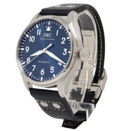 Happy Jewelers IWC Mens Big Pilot Stainless Steel 43mm Blue Arabic Dial Watch Reference IW329303 Watches