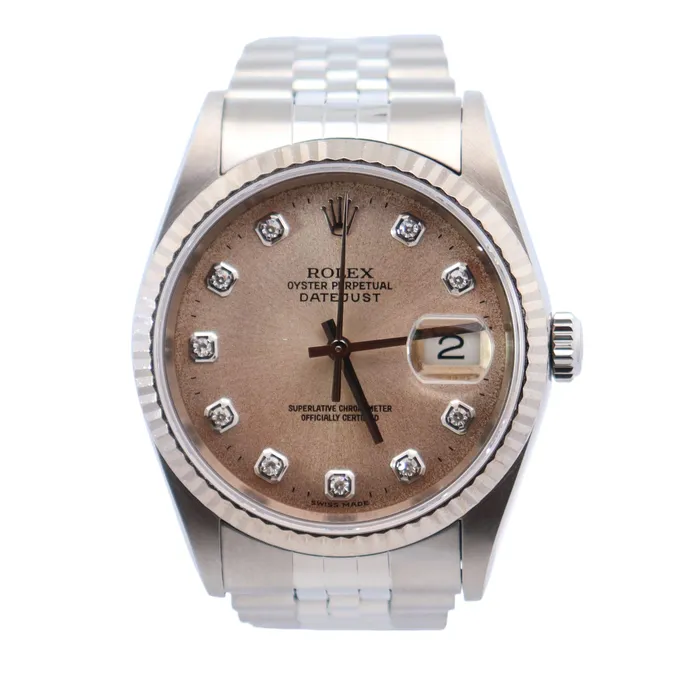 Happy Jewelers Rolex Datejust 36mm Silver Dial Watch Ref 16234 Watches