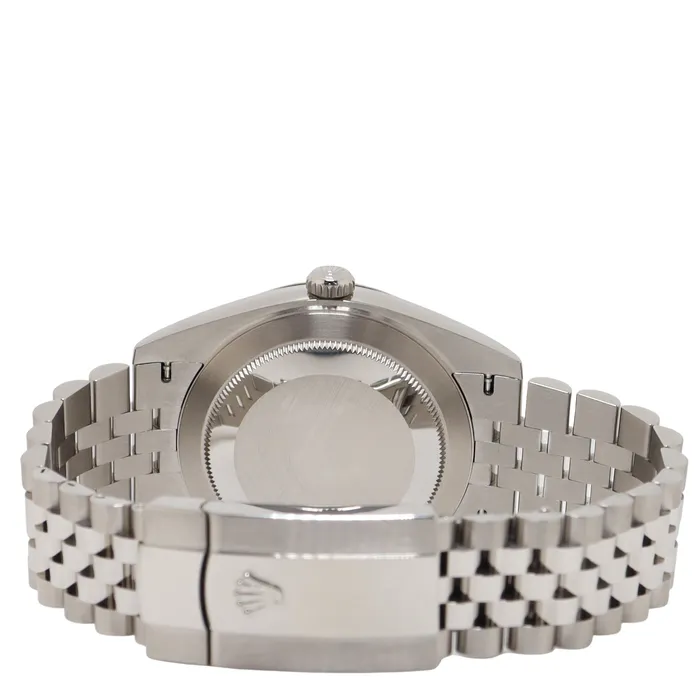 Happy Jewelers Rolex Datejust Stainless Steel 41mm Blue Roman Dial Watch Reference 126300 Watches