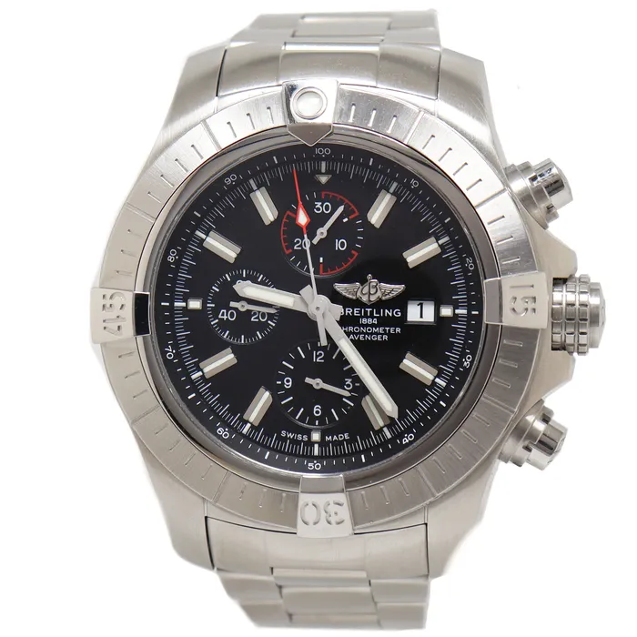 Happy Jewelers Watches Breitling Mens Super Avenger 48mm Black Chronograph Dial Watch Reference A13375 Happy Jewelers Watches Breitling Mens Super Avenger 48mm Black Chronograph Dial Watch Reference A13375