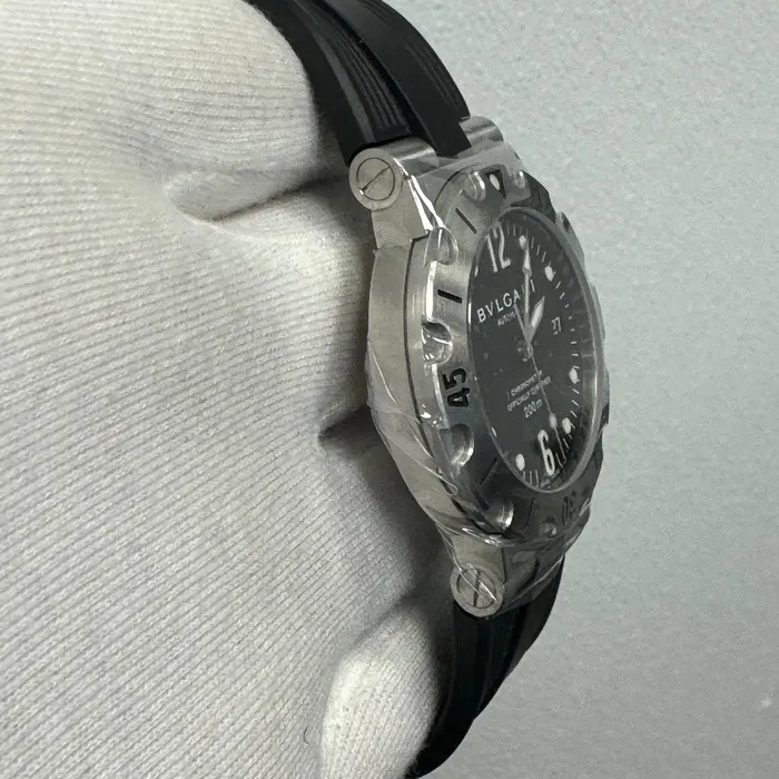 Happy Jewelers Watches Bvlgari Scuba 38mm Black Dial Watch Ref SD38S Happy Jewelers Watches Bvlgari Scuba 38mm Black Dial Watch Ref SD38S