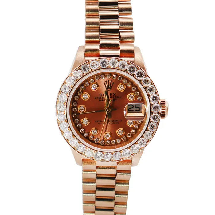 Happy Jewelers Watches Rolex Datejust 26mm Salmon Dial Watch Ref 6917