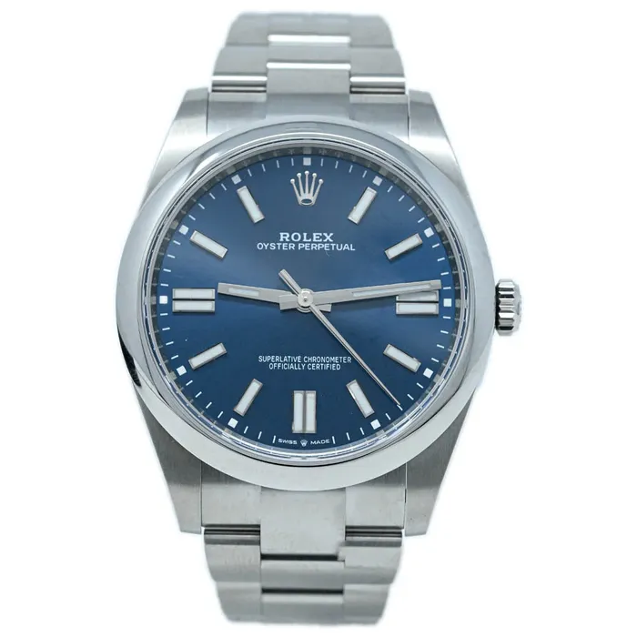 Happy Jewelers Watches Rolex OP Blue Dial 41mm Blue Dial Watch Ref 124300