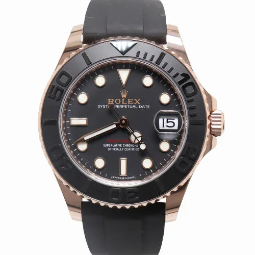 Happy Jewelers Watches Rolex Yachtmaster 37mm Black Dial Watch Reference 268655