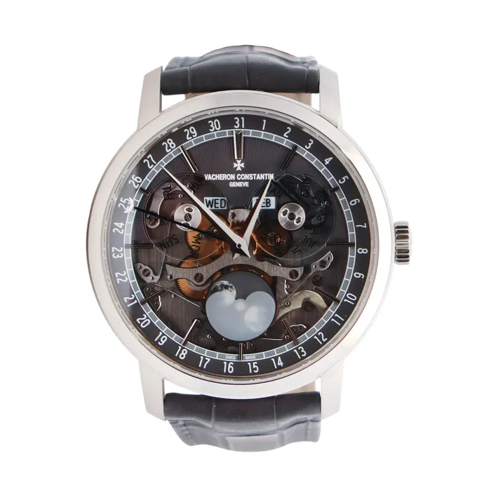 Happy Jewelers Watches Vacheron Constantin Complete Calendar 41mm Openwork Dial Watch Ref 4020T000GB655 Happy Jewelers Watches Vacheron Constantin Complete Calendar 41mm Openwork Dial Watch Ref 4020T000GB655