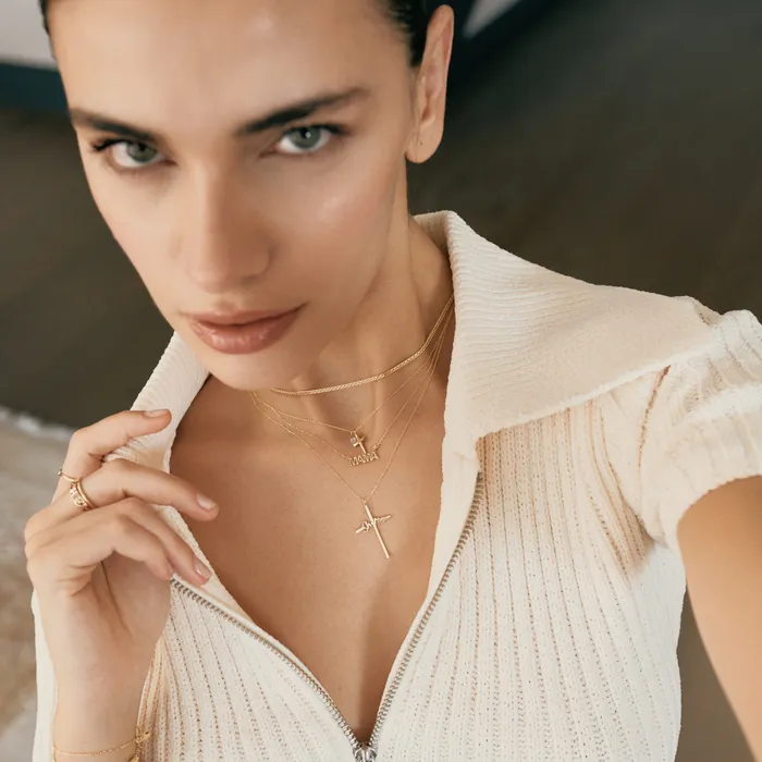 Necklaces Gelin Diamond Cross Birthstone Necklace