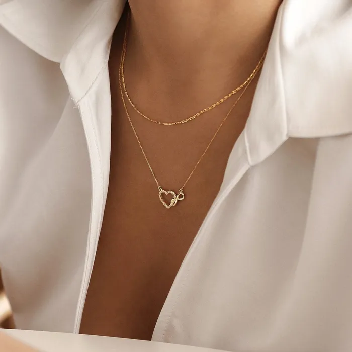 Necklaces Gelin Diamond Heart Infinity Necklace