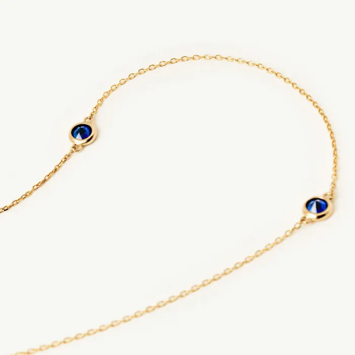 Necklaces Gelin Diamond Sapphire Five Stone Station Necklace