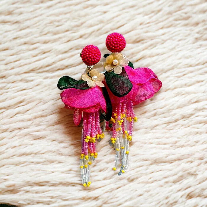 Refined by AnnaKaci Earrings Bohemian Style Floral Tassel Earrings