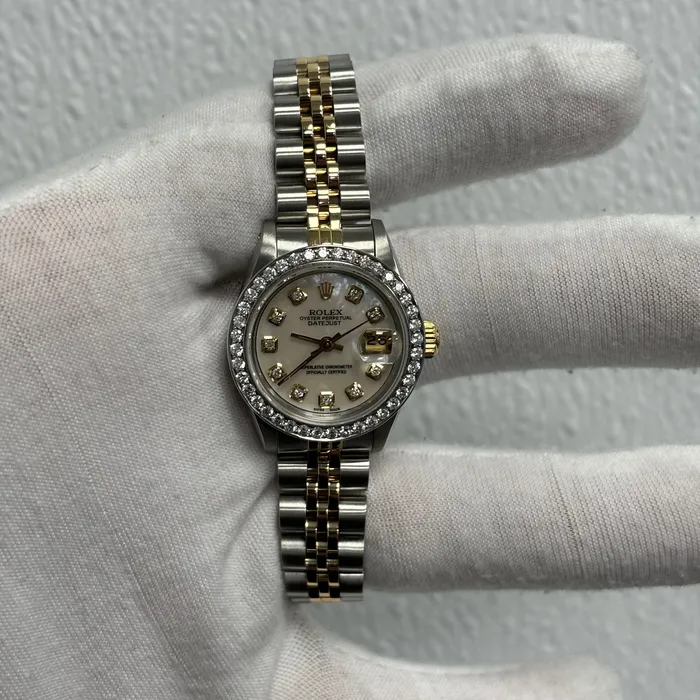 Rolex Datejust 26mm MOP Dial Watch Ref 69173 Happy Jewelers Watches