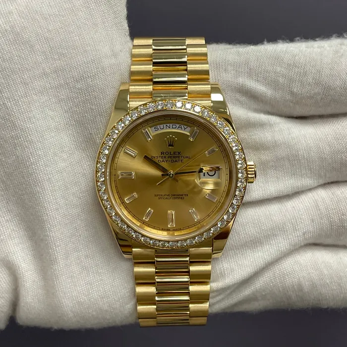 Rolex DayDate 40mm Champagne Dial Watch Ref 228348RBR Happy Jewelers Watches Rolex DayDate 40mm Champagne Dial Watch Ref 228348RBR Happy Jewelers Watches