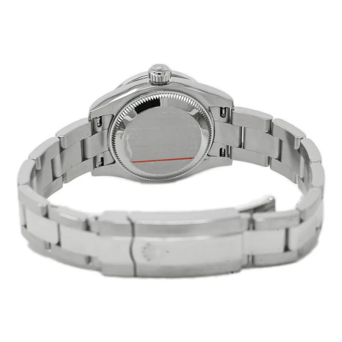 Rolex Ladies Oyster Perpetual 26mm White MOP Diamond Dial Watch Reference 176200 Happy Jewelers Watches