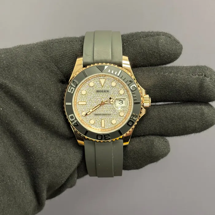 Rolex YachtMaster 40mm Pave Dial Watch Ref 126655 Happy Jewelers Watches Rolex YachtMaster 40mm Pave Dial Watch Ref 126655 Happy Jewelers Watches