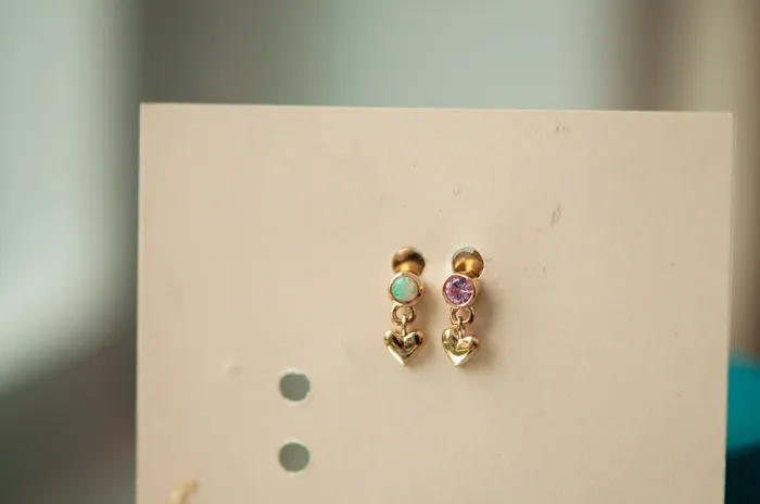 Sofia Zakia Earrings Opal Baby Heart Earring