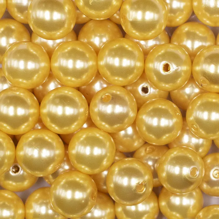 The BumbleBead Company 16mm Golden Yellow Faux Pearl Acrylic Bubblegum Jewelry Beads Earrings