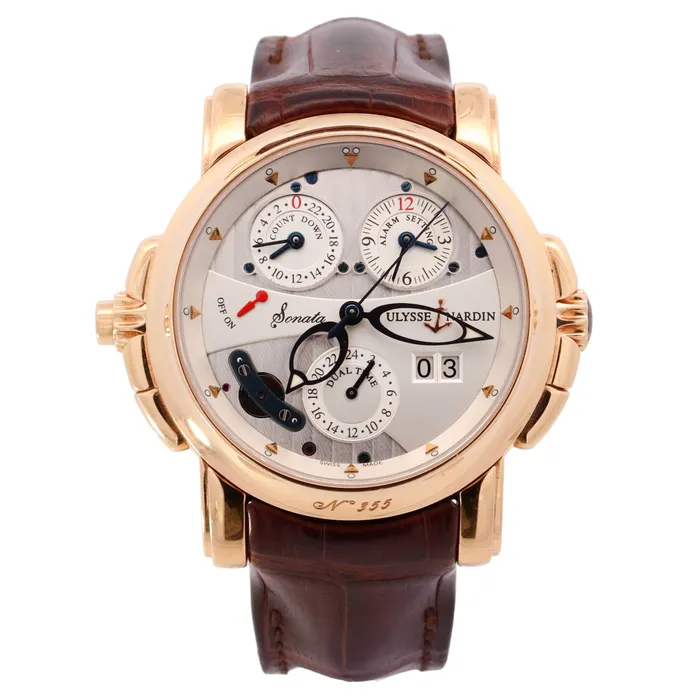 Ulysse Nardin Sonata 42mm Silver Dial Watch Ref 67688 HJ Watches