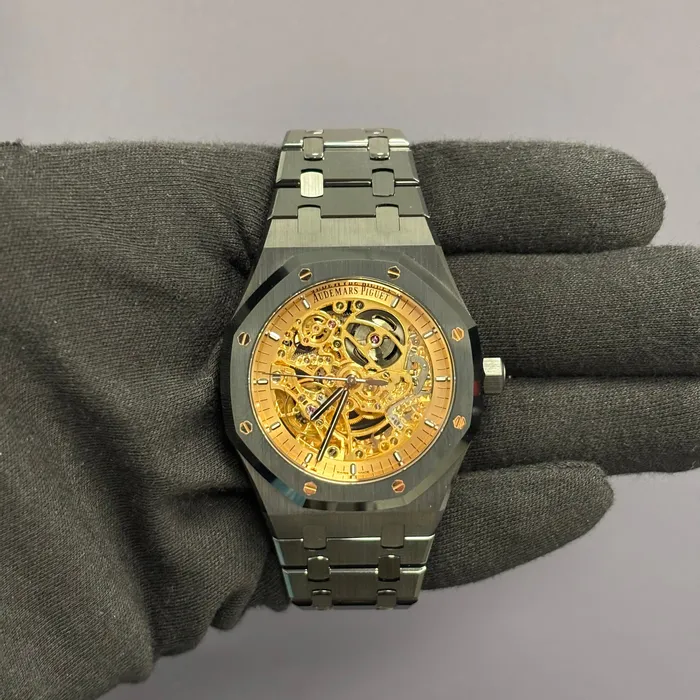 Watches Happy Jewelers Audemars Piguet Royal Oak 41mm Pink Dial Watch Ref 15416CEOO1225CE02 Watches Happy Jewelers Audemars Piguet Royal Oak 41mm Pink Dial Watch Ref 15416CEOO1225CE02