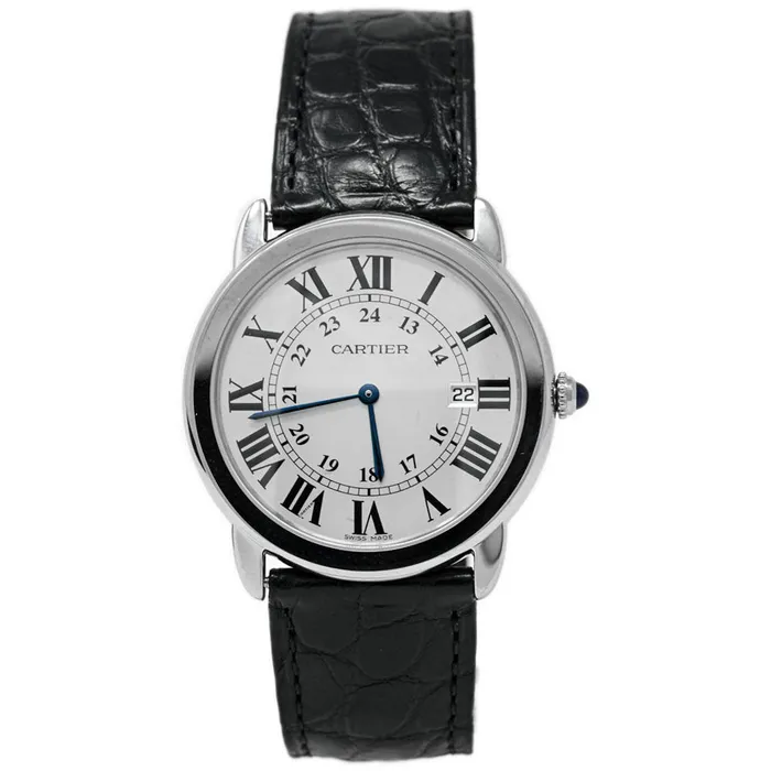 Watches Happy Jewelers Cartier Ronde 36mm Silver Dial Watch Ref W6700255