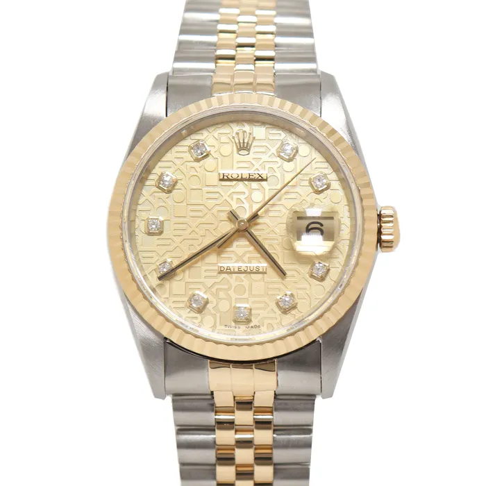 Watches Happy Jewelers Rolex Datejust Yellow Gold Steel 36mm Jubilee Diamond Dial Watch Reference 16233