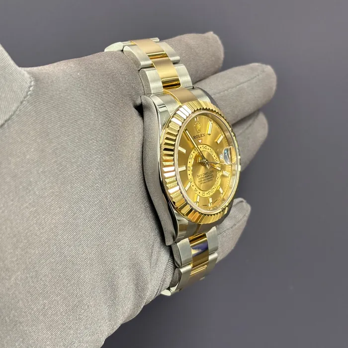 Watches Rolex SkyDweller 42mm Champagne Dial Watch Ref 326933 Happy Jewelers Watches Rolex SkyDweller 42mm Champagne Dial Watch Ref 326933 Happy Jewelers